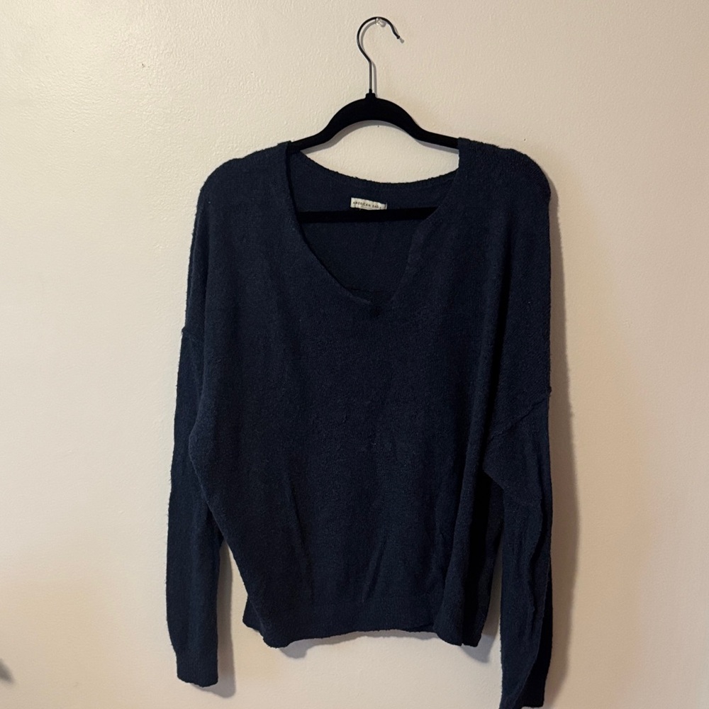 American Eagle Outfitters Dark Blue V-Neck Sweater